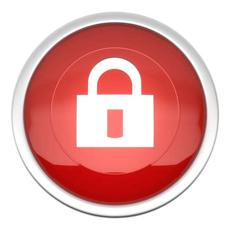 a large red Log on icon in three dの写真素材