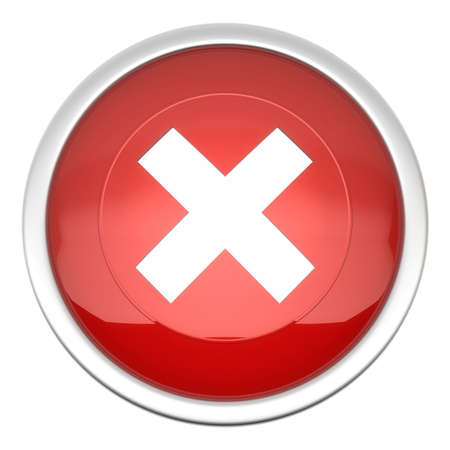a large red wrong icon in three dの写真素材