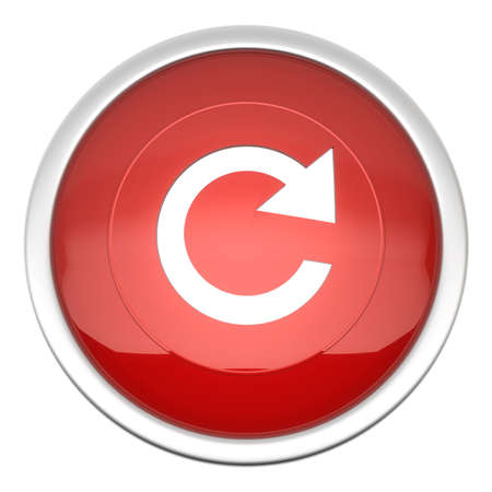 a large red Refresh icon in three dの写真素材