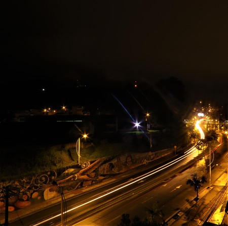Popayan, white city, night on the second raceの写真素材