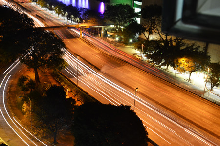 Av Antartica night, Sao Paulo, car lights at high speedの写真素材
