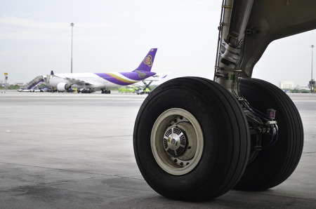 A320 Airplane Landing Gearのeditorial素材
