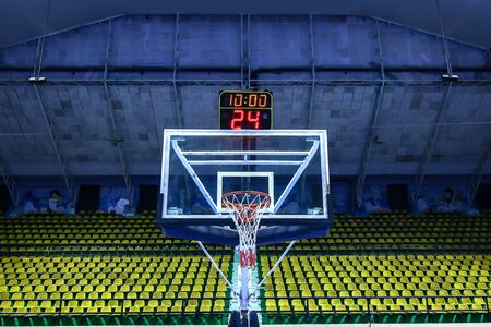 basketball hoop in the old stadiumの写真素材