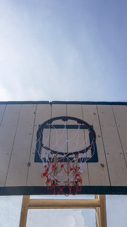 Basketball hoop The sky is clear