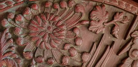 Ancient Terracotta Pot with Thai Patternの写真素材