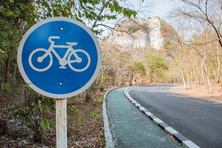 Old Green Bicycle Path Signs
