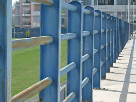 blue fenceの写真素材
