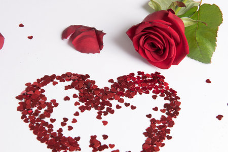 Rose and heart of hearts as love sign - Germanの写真素材
