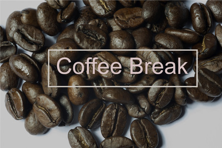 close up of roasted coffee beans on white backgroundの写真素材