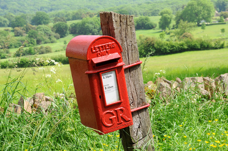 Mailbox in English countryside of Cotswoldsの写真素材
