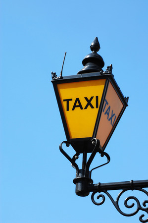 Old taxi lamp in Londonの写真素材