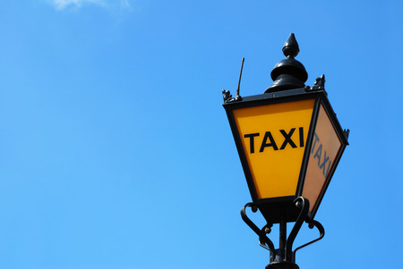 Old taxi lamp in Londonの写真素材
