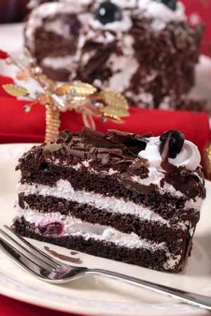 Slice of chocolate cakeの写真素材