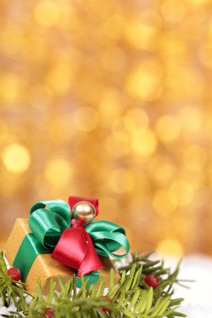 Christmas background with gift box and copy spaceの写真素材