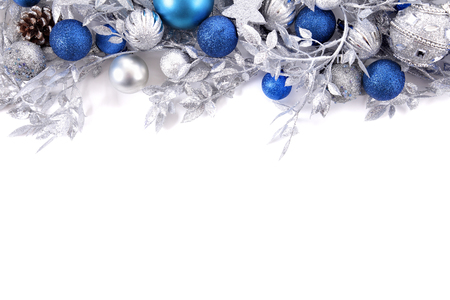 Christmas border with traditional decorations. Space for copy. Christmas border with traditional decorations. Space for copy.
