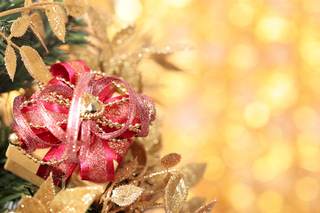 Christmas background with traditional decorations and copy spaceの写真素材