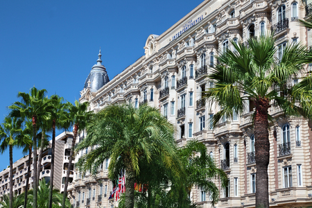 Famous Carlton Intercontinental hotel in Cannes, Franceのeditorial素材