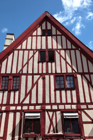 Traditional Burgundy timbered building in Dijon, Franceの写真素材