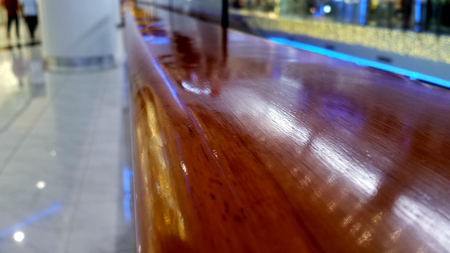 top and smooth wooden handrailの写真素材