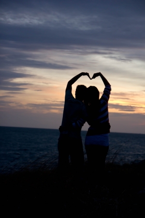 couple silhouetteの写真素材