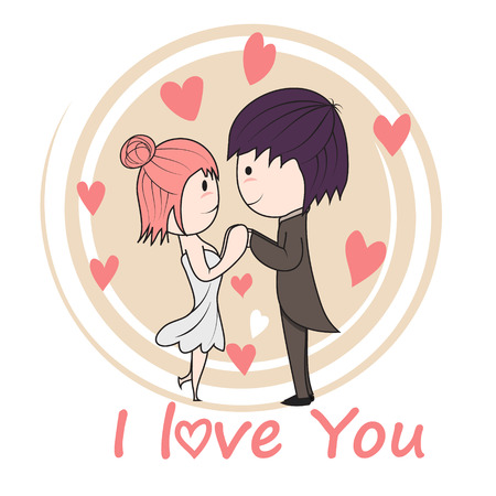 bride and groom couple of love in wedding eventのイラスト素材