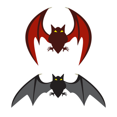 Red bat and black bat, vectorのイラスト素材