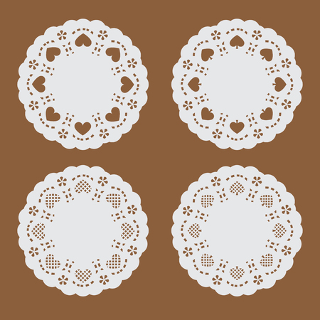 coaster paper,perforated paper texture banner with heart and spade in circle shapeのイラスト素材