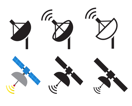 Set of satellite icons, Vector illustrationのイラスト素材