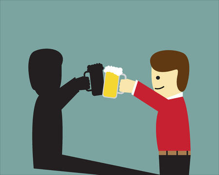 Happy with yourself, Alone life. single life, vectorのイラスト素材