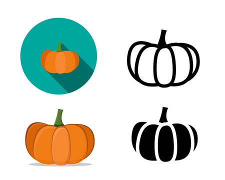 Pumpkin icons in flat style ldesignのイラスト素材