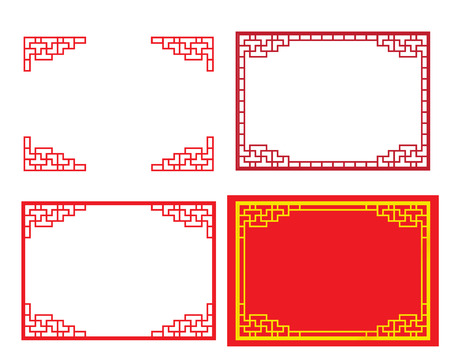 Chinese ornament for card and picture frameのイラスト素材