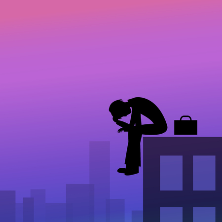 Depression in business manのイラスト素材