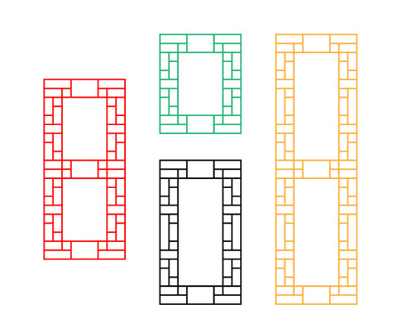 Korean ornament for door, window, wall and fence, vectorのイラスト素材