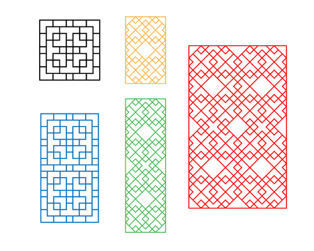 Korean ornament for door, window, wall and fence, vectorのイラスト素材