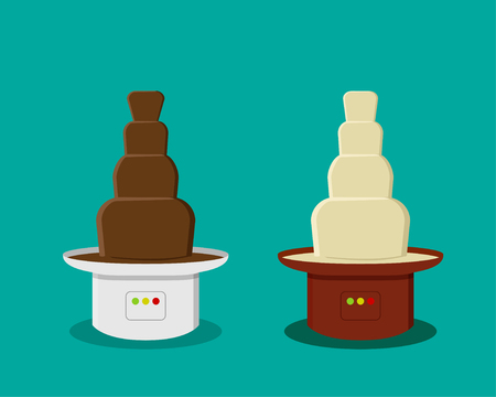 Cheese and Chocolate Fondue in flat style, vector designのイラスト素材