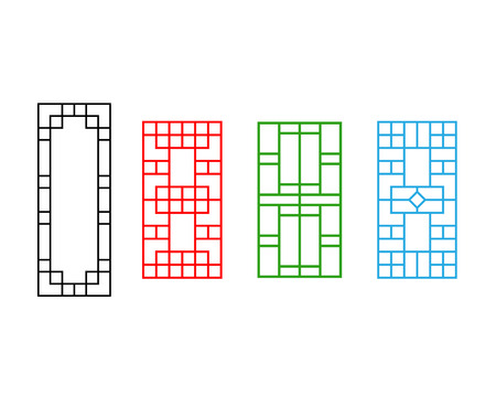 Chinese ornament for door, window, wall and fence, vectorのイラスト素材