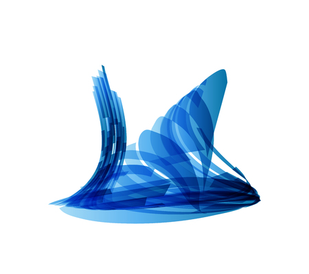 Blue snail in technology style on white, vector designのイラスト素材