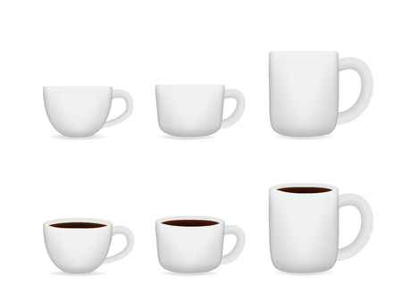 White coffee cup on white, Vector for Mock Up, side viewのイラスト素材