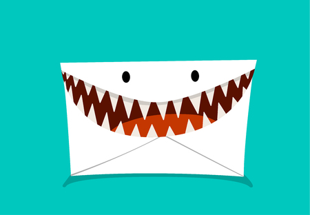 Phishing Mail in monster style, vector designのイラスト素材