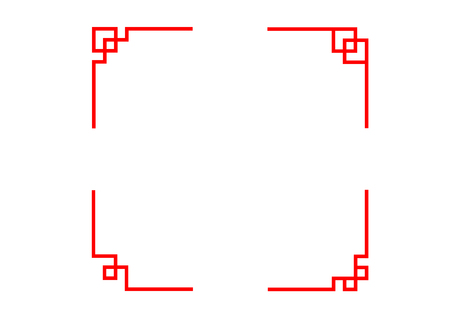 Set of Chinese line corner in classic style, vector art designのイラスト素材