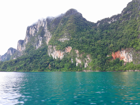 Green Blue sea with island and sky in Thailand