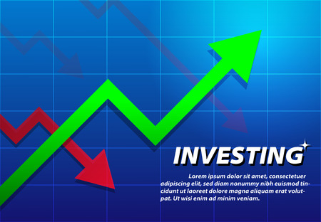 Trending Arrow up, investing background, vector artのイラスト素材