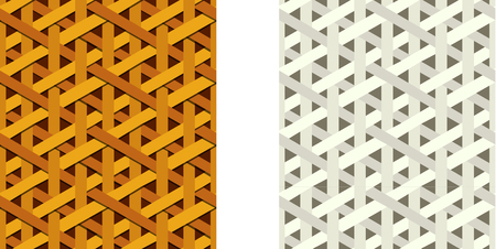 Seamless weave rattan pattern, flat vector art designのイラスト素材