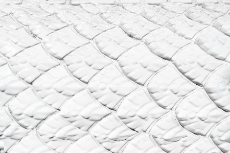 White ceramic dragon scale texture for backgroundの写真素材