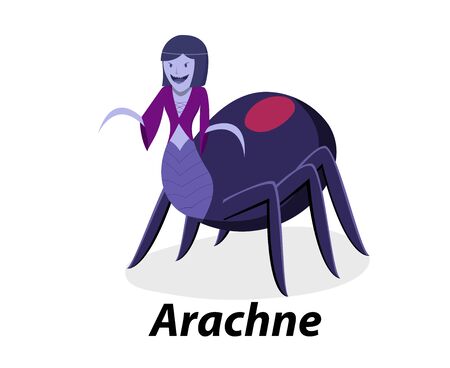 Arachne isolated on white in flat vector art designのイラスト素材