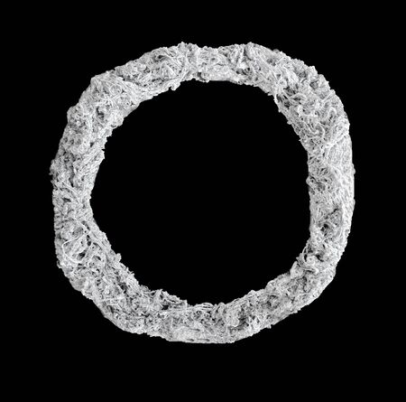 Capital letter O - made of Spider Web, on black background