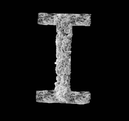 Capital letter I - made of Spider Web, on black backgroundの写真素材