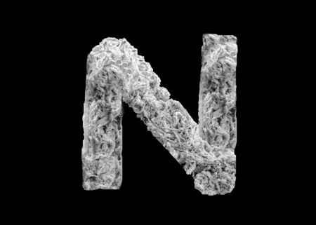 Capital letter N - made of Spider Web, on black backgroundの写真素材
