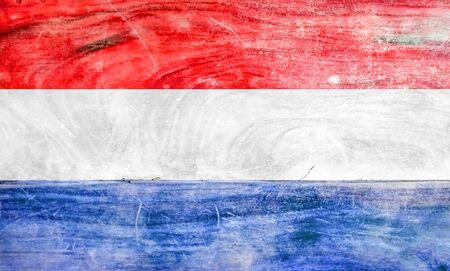 Grunge Netherland flag in retro style and colorの写真素材
