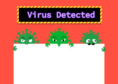 Virus in Email and  document with space, vector artのイラスト素材
